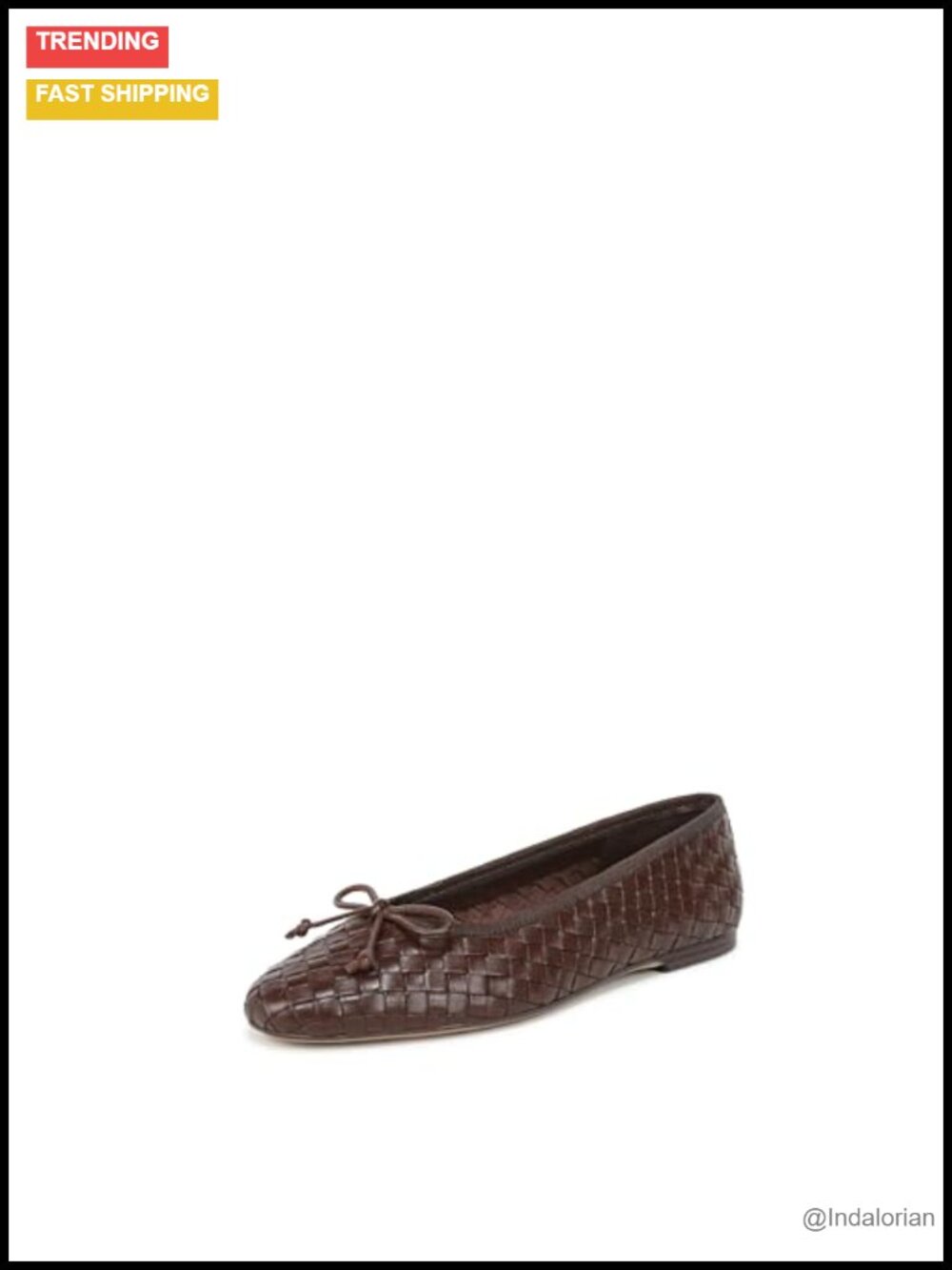 Woven Leather Ballet Flats Square Toe Slip-On Comfort Walking Shoes